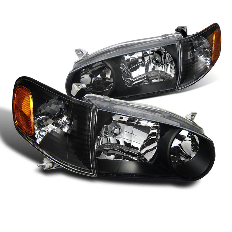 Set Halogenos Corolla 01-02 Black Housing